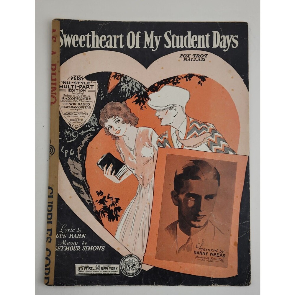 Sweetheart Of My Student Days 1930 Vintage Sheet Music #SM3